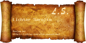 Lichter Sarolta névjegykártya